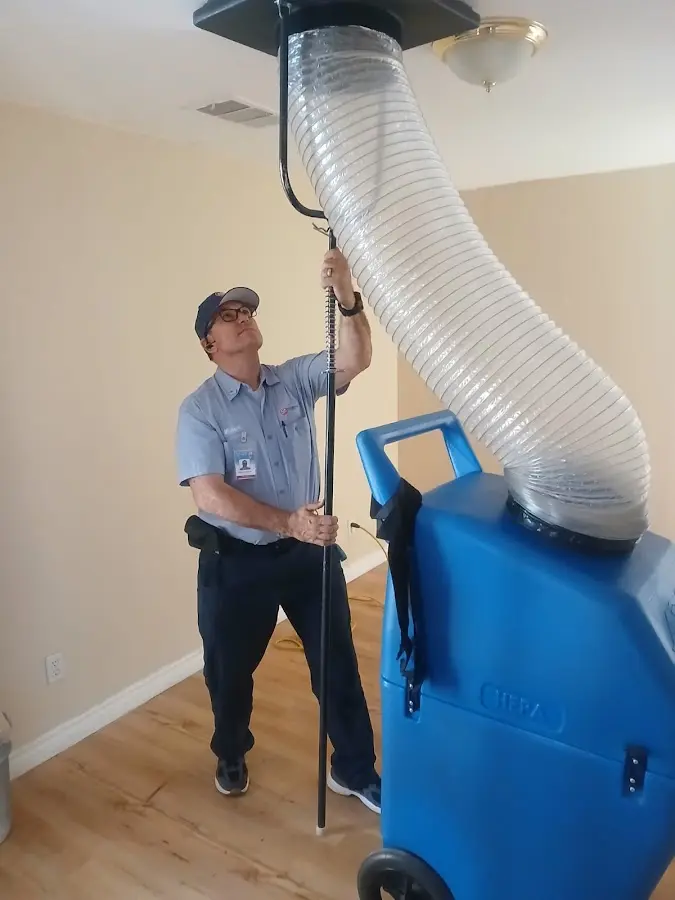 Mini Split Installation technician using HEPA equipment in Woodinville